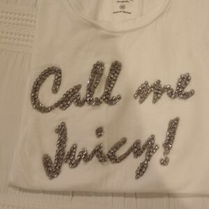 Juicy Couture White Top with Sparkling Silver Accents